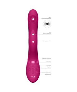 Vive Aimi Rechargeable Swinging Pulse-Wave Silicone Rabbit Vibrator Pink