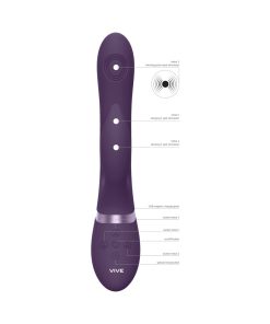 Vive Aimi Rechargeable Swinging Pulse-Wave Silicone Rabbit Vibrator Purple