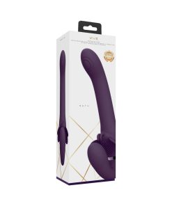Vive Satu Rechargeable Triple Motor Pulse-Wave Vibrating Silicone Strapless Strap-On Purple