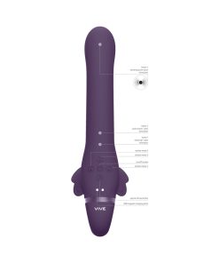 Vive Satu Rechargeable Triple Motor Pulse-Wave Vibrating Silicone Strapless Strap-On Purple