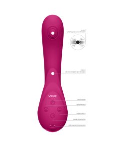 Vive Miki Rechargeable Pulse Wave & Flickering Dual Stimulation G-Spot Vibrator Pink