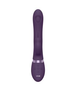 Vive Rini Rechargeable Triple-Motor Pulse-Wave Dual Entry Silicone Rabbit Vibrator Purple