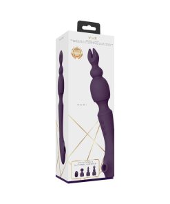 Vive Nami Dual-Ended Pulse Wave & Vibrating Wand With Interchangeable Sleeves Purple