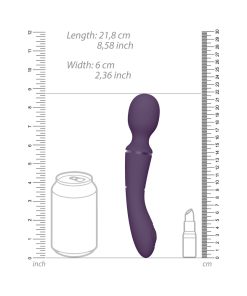 Vive Nami Dual-Ended Pulse Wave & Vibrating Wand With Interchangeable Sleeves Purple