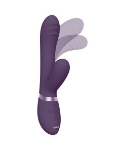 Vive Tani Rechargeable Finger Motion With Pulse-Wave & Vibrating Silicone Dual Stimulator Purple