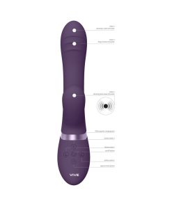 Vive Tani Rechargeable Finger Motion With Pulse-Wave & Vibrating Silicone Dual Stimulator Purple