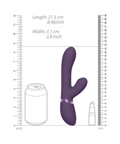 Vive Tani Rechargeable Finger Motion With Pulse-Wave & Vibrating Silicone Dual Stimulator Purple
