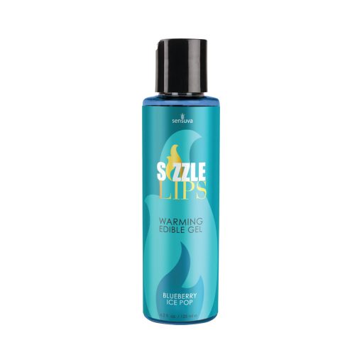 Sensuva Sizzle Lips Warming Edible Gel Blueberry Ice Pop 4.2 Oz.