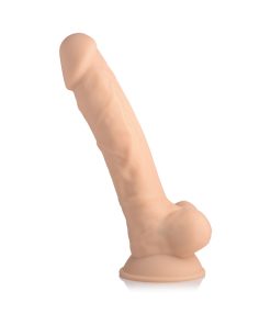 Curve Toys Fleshstixxx Rechargeable 8 In. Posable Vibrating Dildo With Balls & Suction Cup Beige