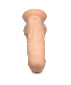 Curve Toys Fleshstixxx Rechargeable 8 In. Posable Vibrating Dildo With Balls & Suction Cup Beige