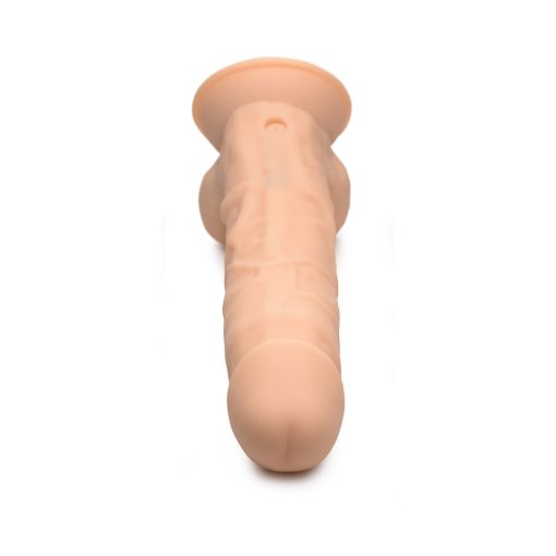 Curve Toys Fleshstixxx Rechargeable 8 In. Posable Vibrating Dildo With Balls & Suction Cup Beige - Image 6