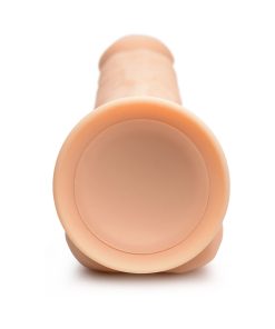 Curve Toys Fleshstixxx Rechargeable 8 In. Posable Vibrating Dildo With Balls & Suction Cup Beige