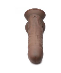 Curve Toys Fleshstixxx Rechargeable 8 In. Posable Vibrating Dildo With Balls & Suction Cup Brown