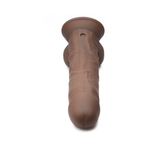 Curve Toys Fleshstixxx Rechargeable 8 In. Posable Vibrating Dildo With Balls & Suction Cup Brown - Image 6