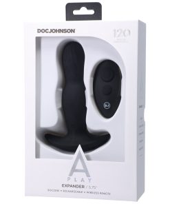 A-Play Expander Rechargeable Silicone Anal Plug With Remote Black