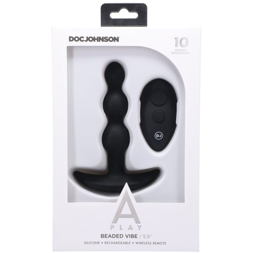A-Play Beaded Vibe Rechargeable Silicone Anal Plug With Remote Black