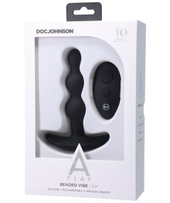 A-Play Beaded Vibe Rechargeable Silicone Anal Plug With Remote Black