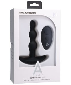 A-Play Beaded Vibe Rechargeable Silicone Anal Plug With Remote Black