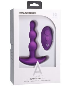 A-Play Beaded Vibe Rechargeable Silicone Anal Plug With Remote Purple