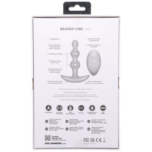 A-Play Beaded Vibe Rechargeable Silicone Anal Plug With Remote Purple - Image 3