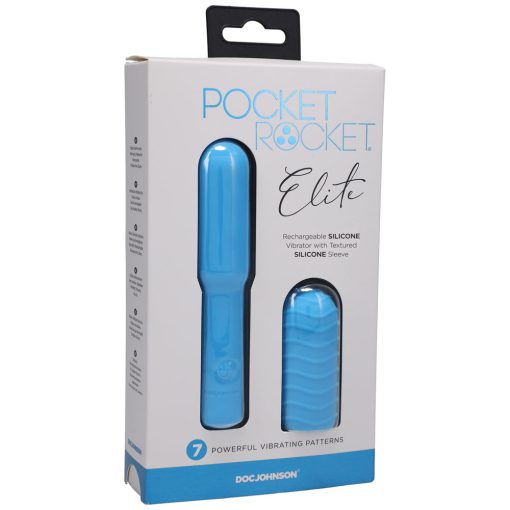 Pocket Rocket Elite Rechargeable Bullet With Removable Sleeve Sky Blue - Image 5