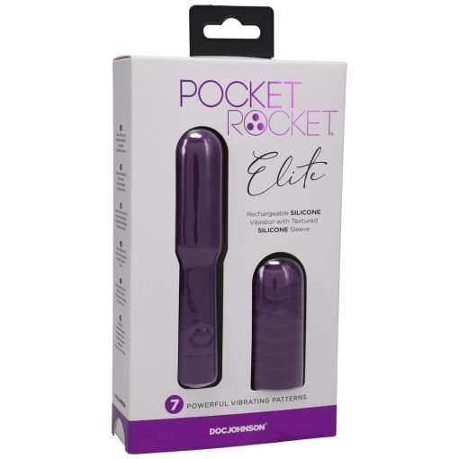 Pocket Rocket Elite Rechargeable Bullet With Removable Sleeve Purple - Image 5