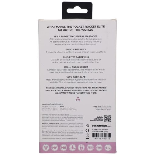 Pocket Rocket Elite Rechargeable Bullet With Removable Sleeve Pink - Image 6