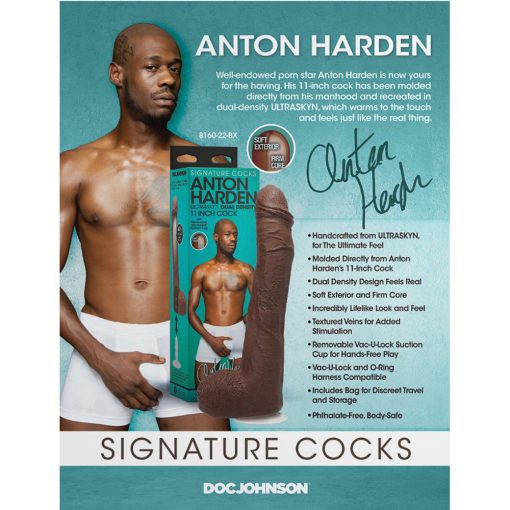Signature Cocks Anton Harden 11 In. Ultraskyn Cock With Removable Vac-U-Lock Suction Cup - Image 7