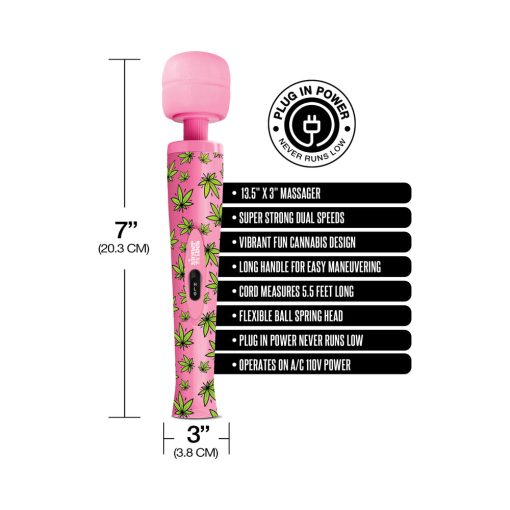 Stoner Vibes Wacky Weed Wand Massager Pink Kush - Image 3