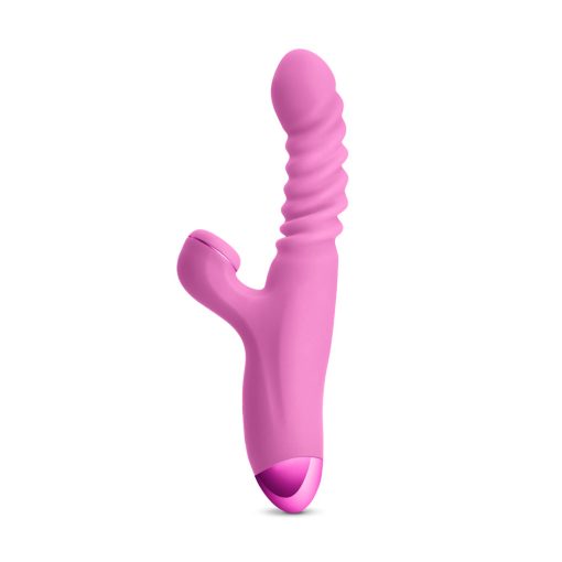 Luxe Nova Rechargeable Thrusting & Throbbing Stimulator Pink - Image 3