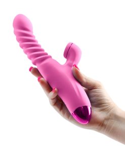 Luxe Nova Rechargeable Thrusting & Throbbing Stimulator Pink