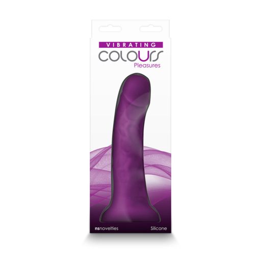 Colours Pleasures 7 In. Vibrating Dildo Purple - Image 2