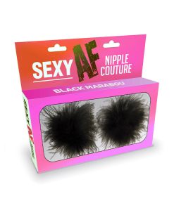 Sexy Af Nipple Couture Black Marabou Pasties