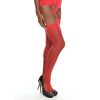 Coquette Sheer Stockings Red O/S