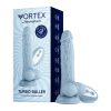 Femmefunn Vortex Turbo Baller 2.0 8.25 In. Vibrating Rotating Dildo Light Blue