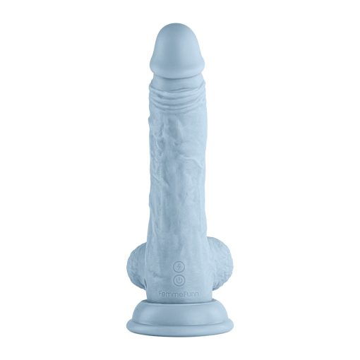 Femmefunn Vortex Turbo Baller 2.0 8.25 In. Vibrating Rotating Dildo Light Blue - Image 6