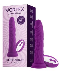 Femmefunn Vortex Turbo Shaft 2.0 8 In. Vibrating Rotating Dildo Purple
