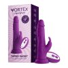 Femmefunn Vortex Turbo Rabbit 2.0 8 In. Dual Stimulation Vibrating Dildo Purple
