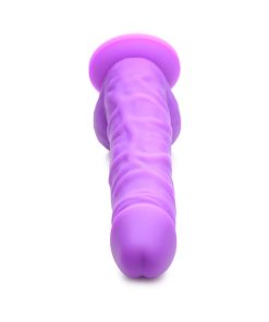 Curve Toys Lollicock 7 In. Silicone Dildo With Balls & Suction Cup Grape
