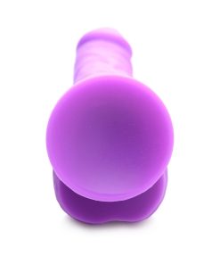 Curve Toys Lollicock 7 In. Silicone Dildo With Balls & Suction Cup Grape