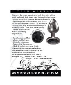Evolved Black Gem Anal Plug Small