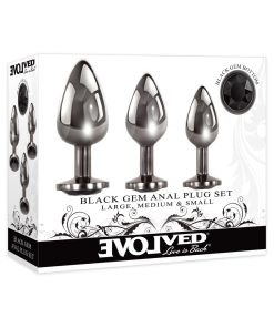 Evolved Black Gem Anal Plug 3-Piece Set