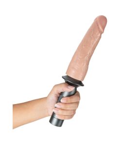 Blush Lock On Karbonite Realistic 7.75 In. Dildo With Handle & Suction Cup Adapter Beige
