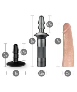 Blush Lock On Karbonite Realistic 7.75 In. Dildo With Handle & Suction Cup Adapter Beige