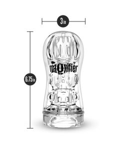 M For Men Soft + Wet Magnifier Self-Lubricating See-Through Stroker Clear