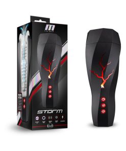 M For Men Storm Rechargeable Vibrating Suction Masturbator Black