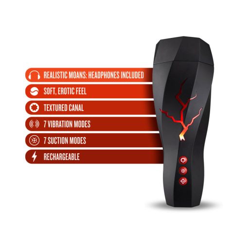 M For Men Storm Rechargeable Vibrating Suction Masturbator Black - Image 5
