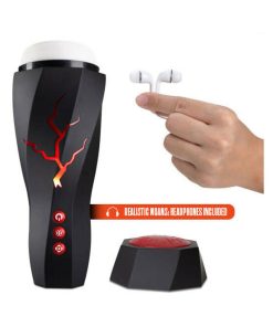 M For Men Storm Rechargeable Vibrating Suction Masturbator Black