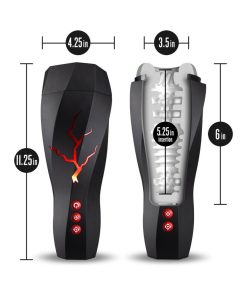 M For Men Storm Rechargeable Vibrating Suction Masturbator Black