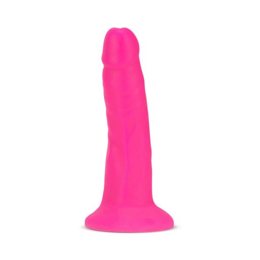 Neo Elite 6 In. Silicone Dual Density Dildo Neon Pink - Image 3